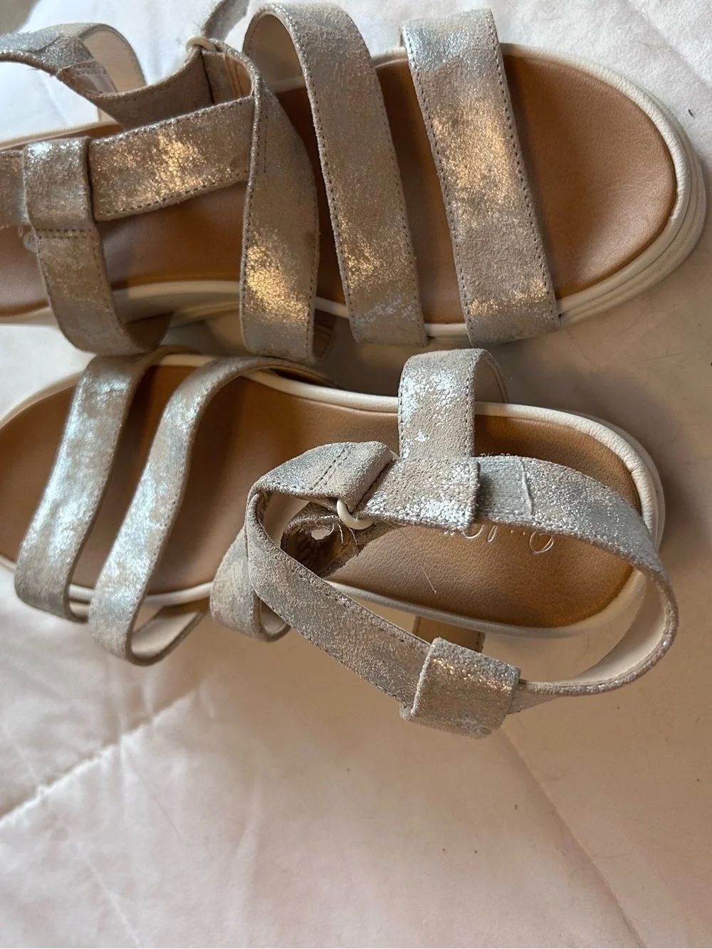 Dr. Scholl's Shimmery Silver Platform Sandals